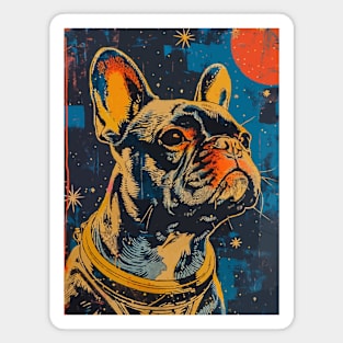 Vintage French bulldog astronaut portrait Magnet